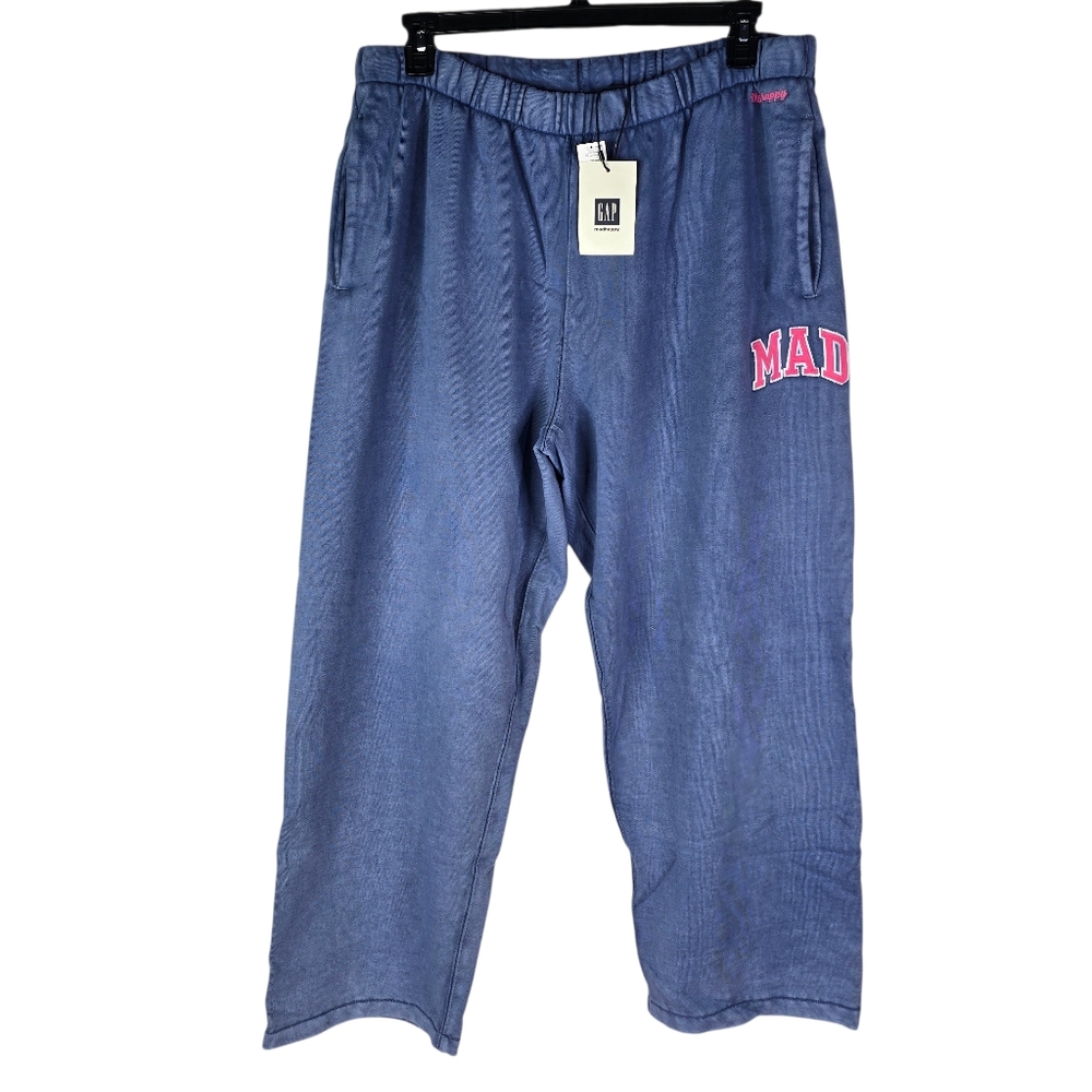 Gap Madhappy Womens XL Wide Leg Acid Wash Blue Pink Sweatpants